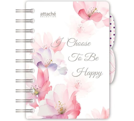 Изображение товара Бизнес-тетрадь Attache Selection А6, 120л, клетка, спираль, пластик Flower Dreams 876753 1059961