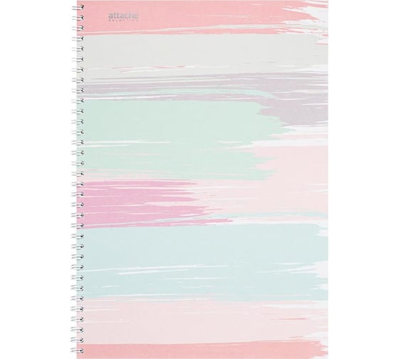 Изображение товара Бизнес-тетрадь Attache Selection А4, 80л, клетка, греб, обложка матовая ламинированная Pastel Полосы 1148853