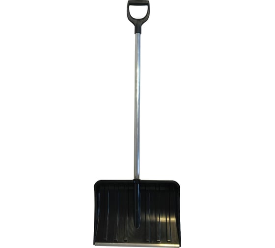 Изображение товара Лопата для уборки снега ООО РВ Пласт 500х370х1380мм усиленная, морозостойкая, черная, алюминиевый черенок 0264