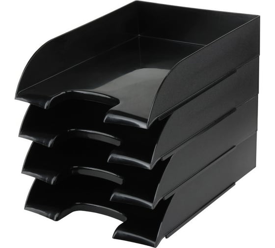 Изображение товара Лоток для бумаг Attache черный, 4 шт в упаковке 1111998