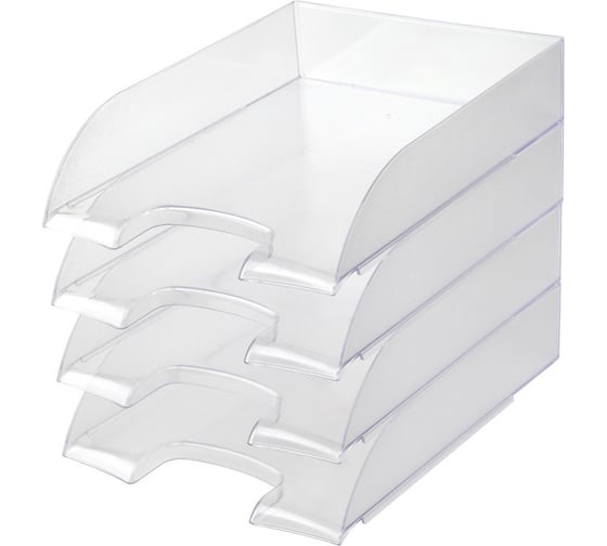 Изображение товара Прозрачный лоток для бумаг Attache 4 шт в упаковке 1111995