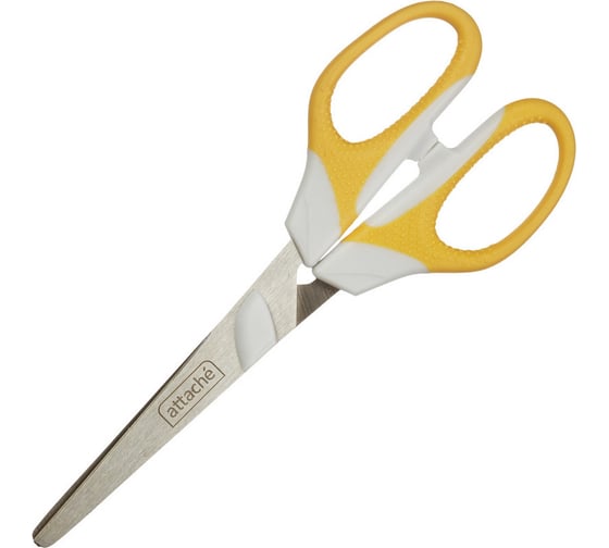 Изображение товара Тупоконечные ножницы Attache Ergo&Soft 180 мм, с резиновыми ручками, цвет желтый 159338