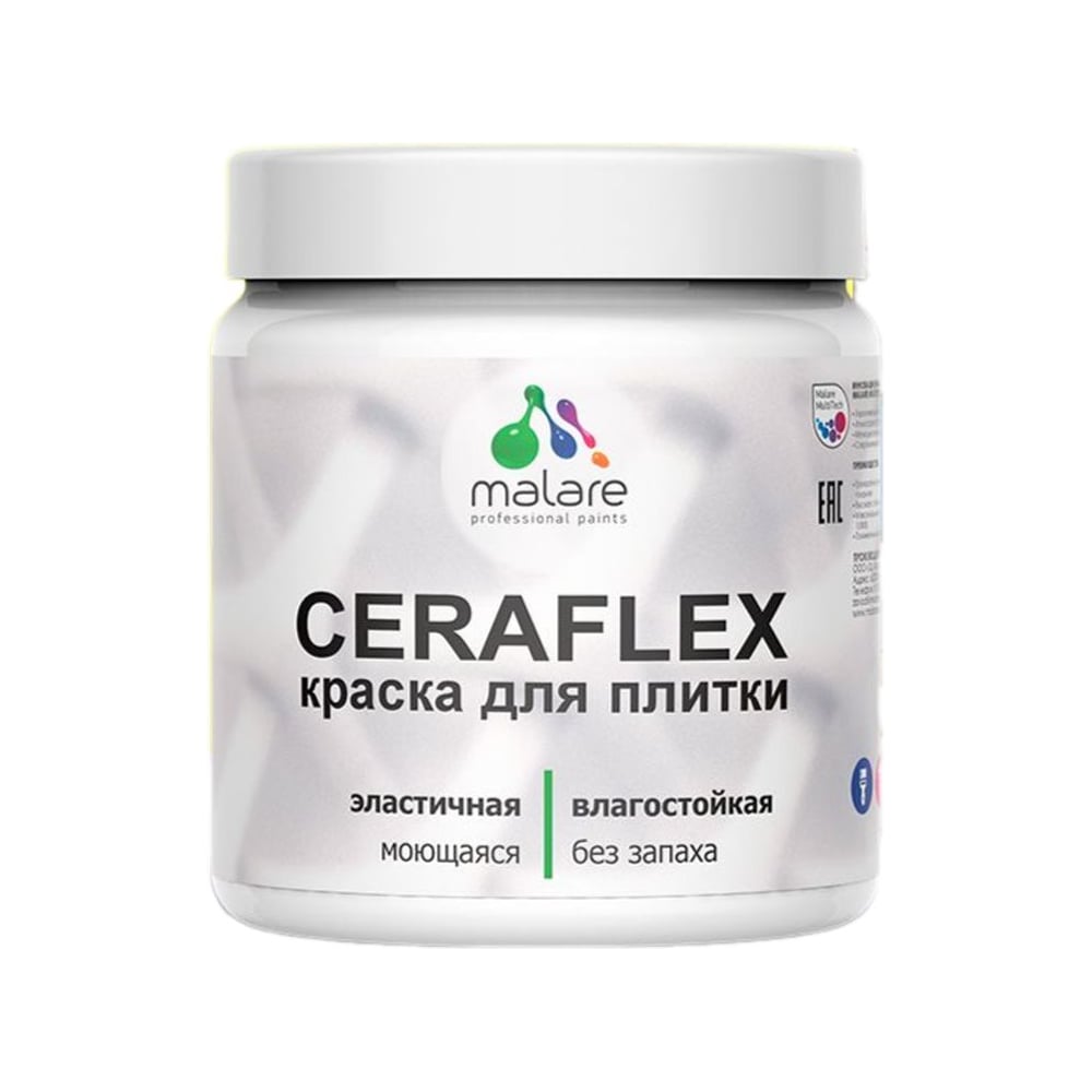 Изображение товара Акриловая краска MALARE Ceraflex для плитки 0.5 кг серобуромалиновая