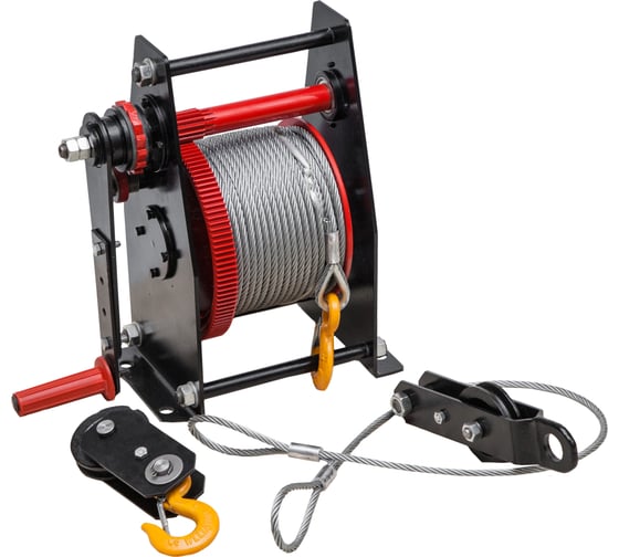 Изображение товара Ручная барабанная лебедка ЦМК ЛР-1 трос 6,5мм*40м L0002