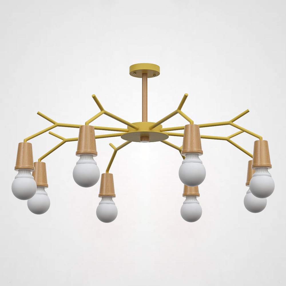 Изображение товара Потолочная люстра IMPERIUMLOFT LES COLOR D95 Yellow 8 ламп 60 Вт сканди стиль