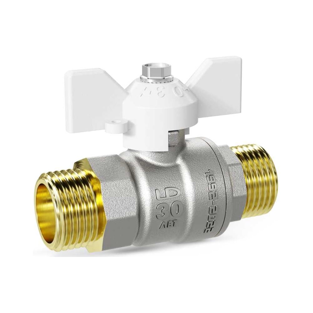 Изображение товара Шаровой кран LD Pride 47.25.Н-Н.Б белый 25 мм для воды и систем