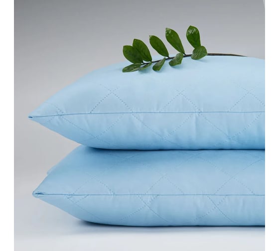 Изображение товара Комплект подушек Diana ультрастеп, холлофайбер, микрофибра, голубой, 68x68 см, 2 шт. КПХМ-Гол-68-68-2