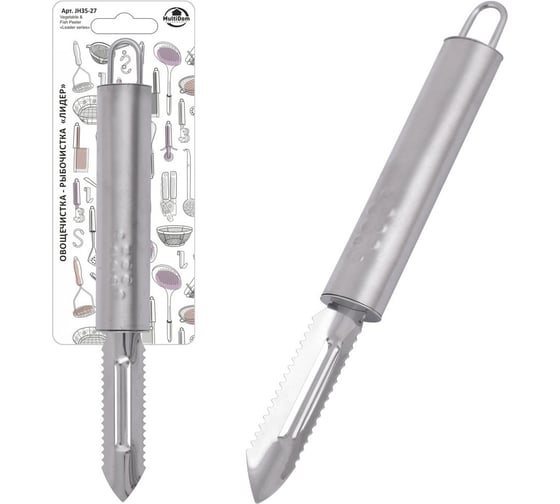 Изображение товара Овощечистка-рыбочистка МУЛЬТИДОМ Лидер (нерж). Длина 19 см JH35-27