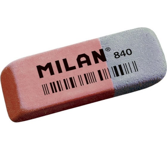 Изображение товара Каучуковый комбинированный ластик для стирания чернил и графита 40 шт в упаковке Milan 840 973188