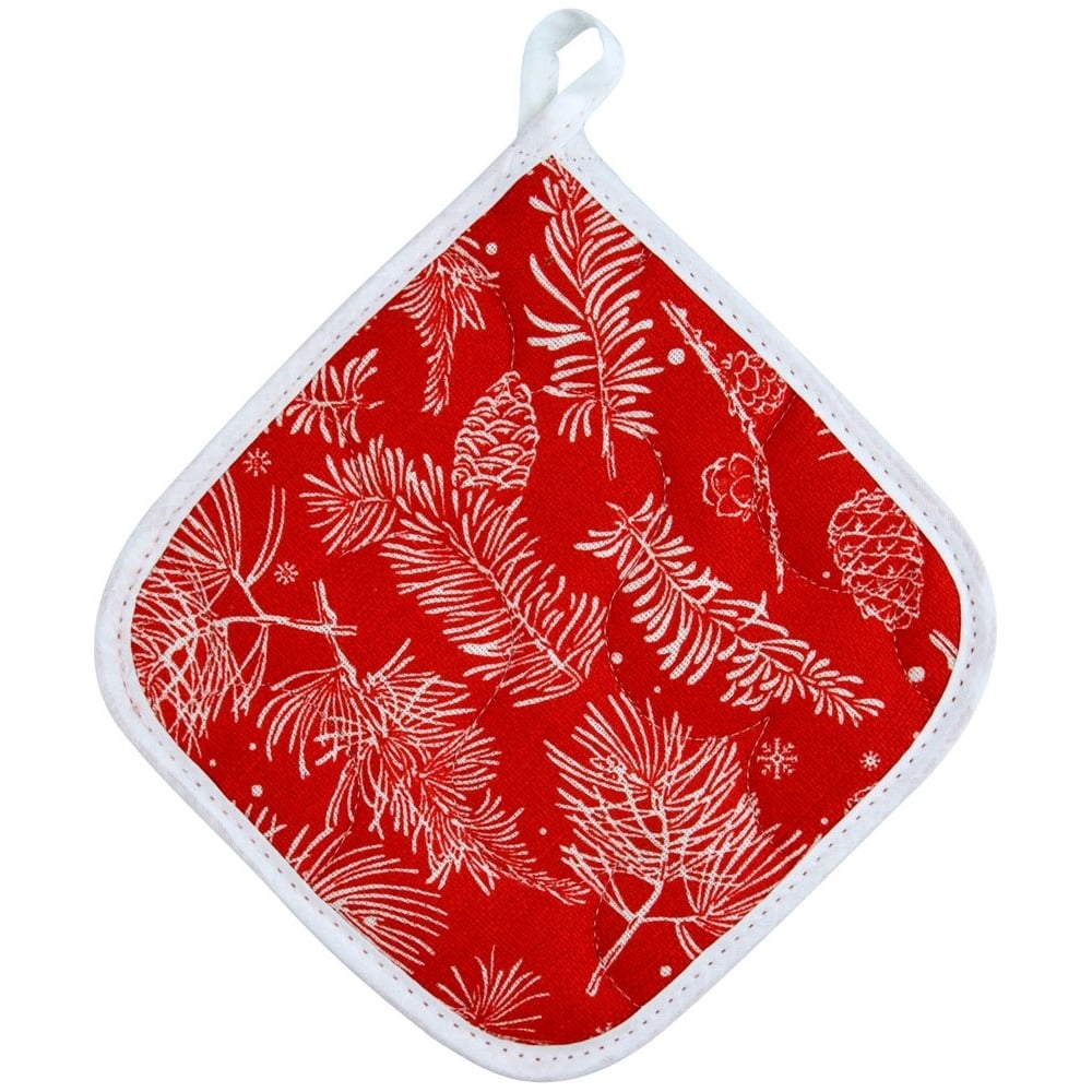 Изображение товара Прихватка МУЛЬТИДОМ Сказочный лес красная 18х18 см для горячего