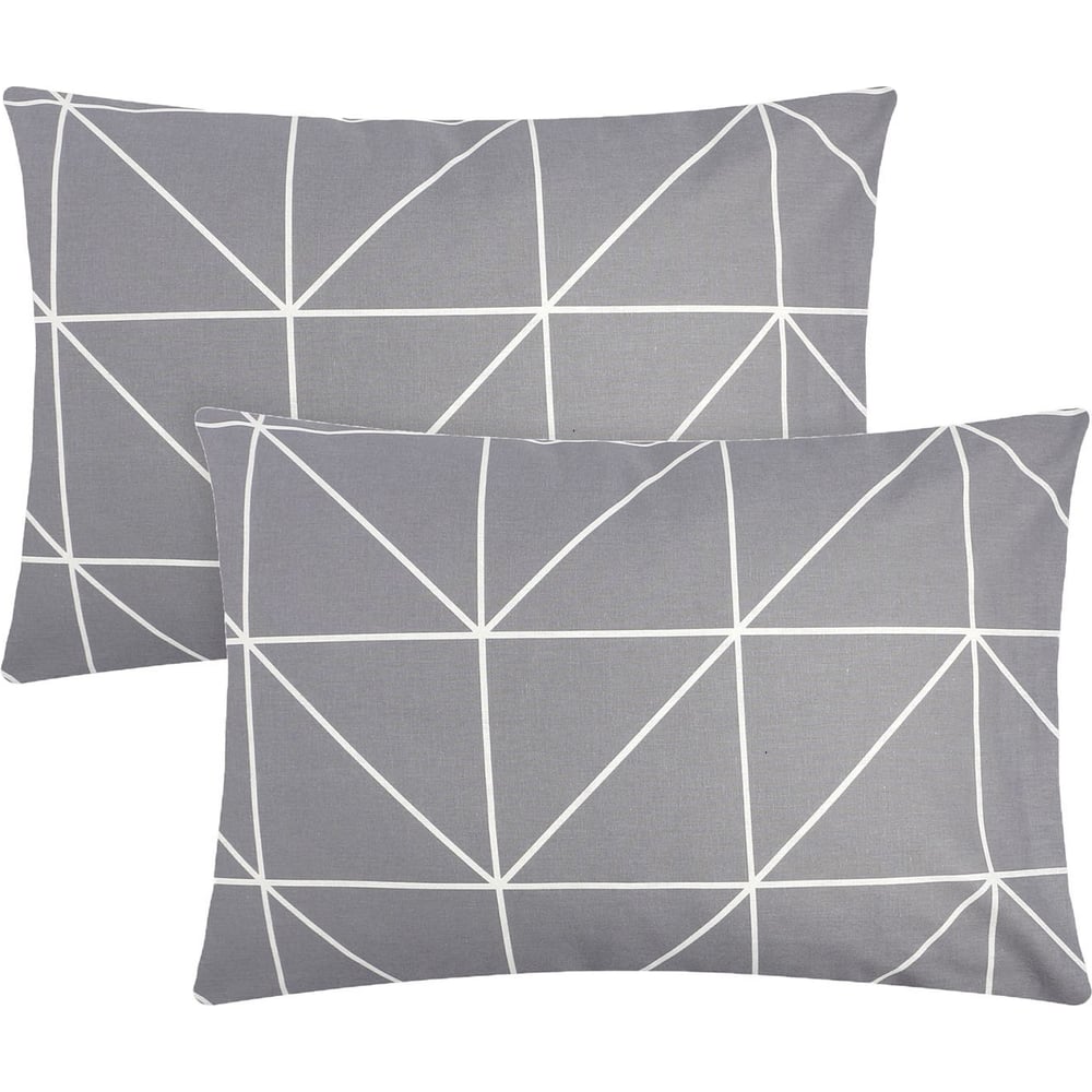 Изображение товара Комплект наволочек Этель Night haze 50x70 см 2 шт хлопок бязь серый геометрия