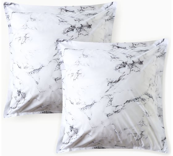 Изображение товара Комплект наволочек Этель Marble 70*70+3 см, 100% хлопок, перкаль (300 нитей) 10683003