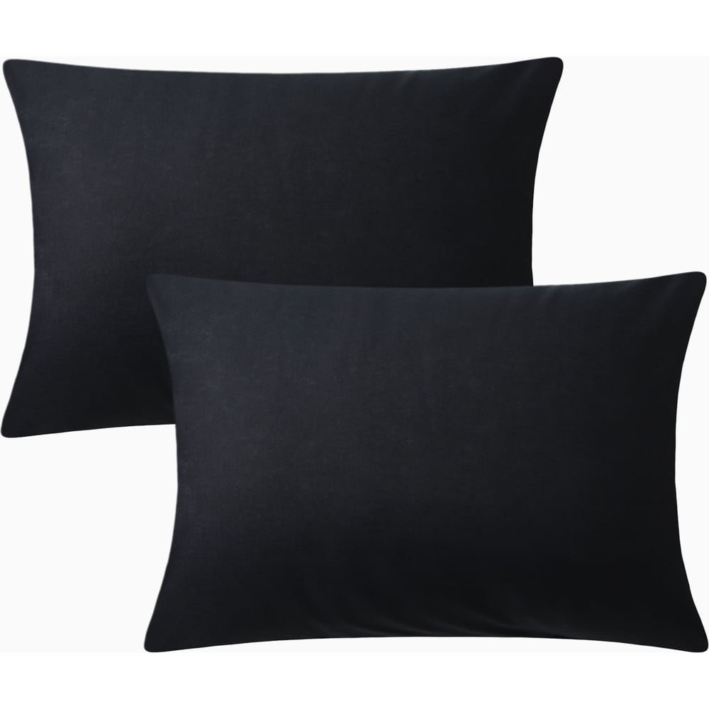 Изображение товара Комплект наволочек Этель 50x70 см 2 шт черный хлопок бязь