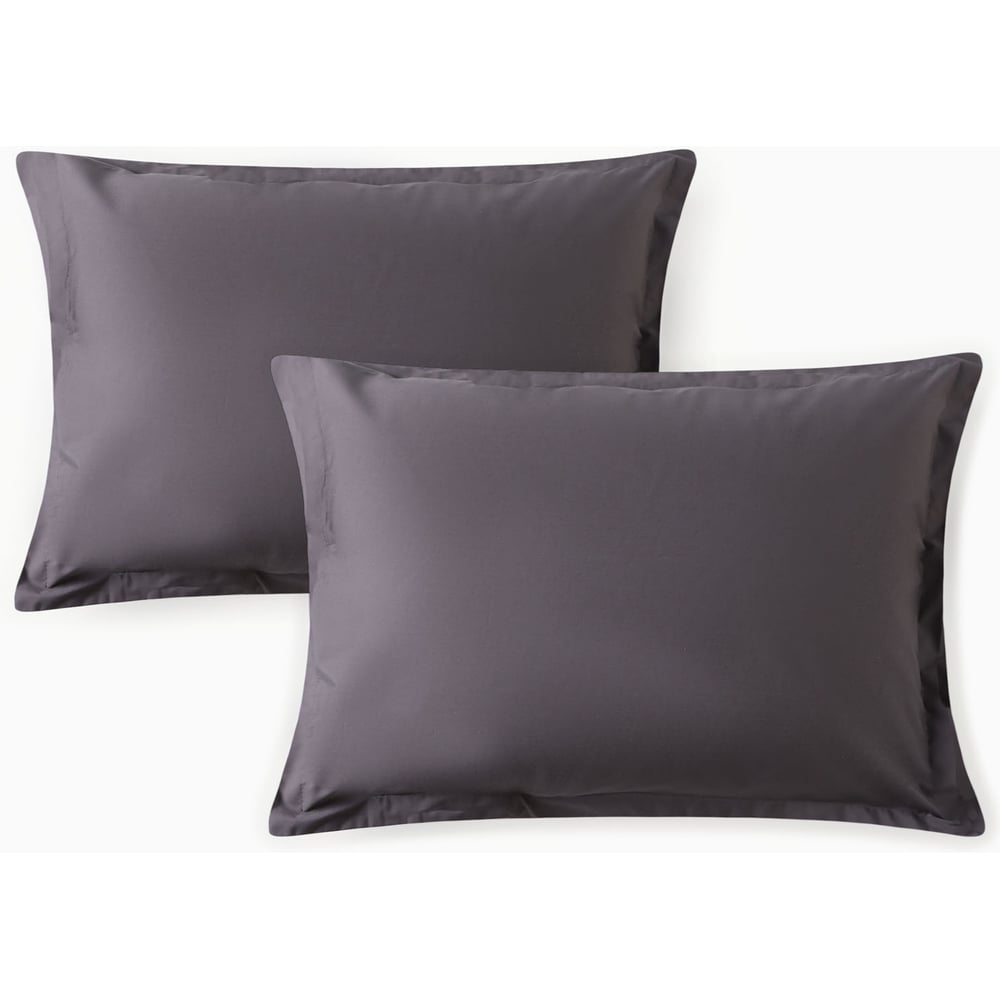 Изображение товара Комплект наволочек Этель Carbon 70 на 70 см из хлопка перкаль серые 2 шт