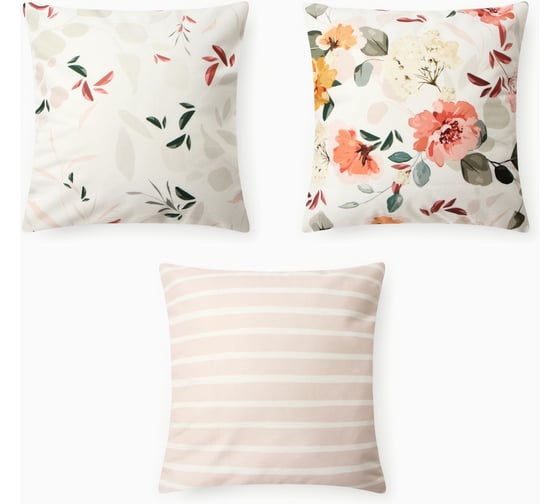 Изображение товара Чехол на подушку Этель Нежность 3 шт, 40*40 см, велюр 100% п/э 10702835