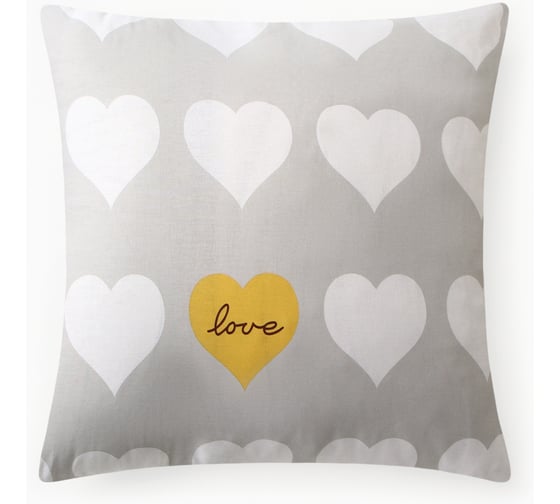 Изображение товара Наволочка Этель Heart 70*70 ±3 см, 100% хлопок, бязь 125 г/м² 10801817