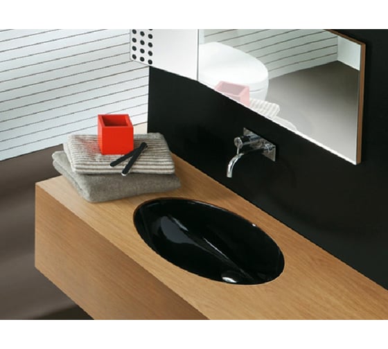 Изображение товара Раковина встраиваемая SIMAS LFT SPAZIO 66х39х24 см, цвет Nero Lucido LFT 74 nero