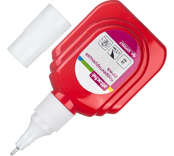 Изображение товара Корректирующая ручка 12 шт в упаковке Attache 18 мл металлический наконечник красная 1079357