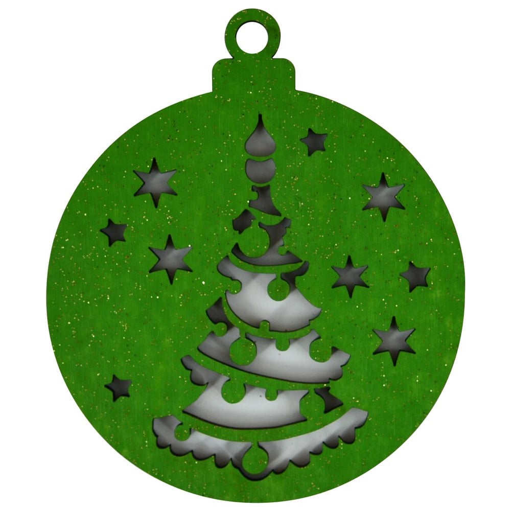 Изображение товара Набор деревянных новогодних елочных украшений МУЛЬТИДОМ 6 шт из дерева рельефный рисунок