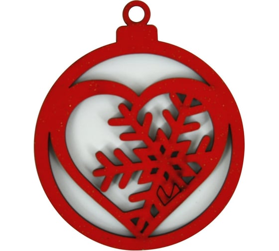 Изображение товара Набор деревянных новогодних елочных украшений МУЛЬТИДОМ (94 мм х 80 мм), набор 6 шт НГ-15