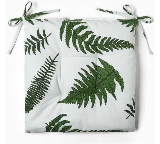 Изображение товара Сидушка на стул Этель Папоротник 42x42x7 см, репс 220 г/м2, 100% хлопок 10783197