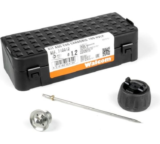 Изображение товара Набор для миникраскораспылителя WALCOM EGO CARBONIO HTE сопло 1.2 700012