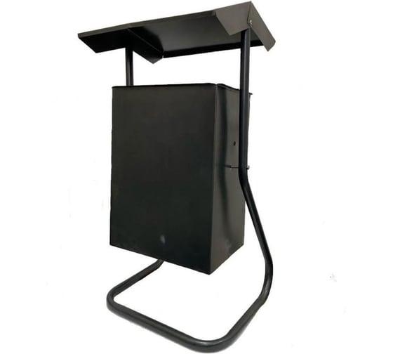 Изображение товара Металлическая урна ООО ПК ХозЦентр поворотная, с крышей, с подставкой из круглой трубы (24 литра) №6 СИ-01771