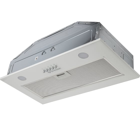 Изображение товара Встраиваемая вытяжка Gressel 52 см (полновстраиваемая)  LED подсветка, 3 скорости, GlassShield Control, режим отвода и рециркуляции, механическое управление, белая GR52W2