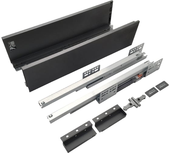 Изображение товара Комплект системы выдвижения Lemax prof Lembox, H=84, 500 мм, серый Lembox-84-500-GR