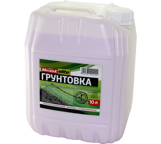Изображение товара Грунтовка для наружных и внутренних работ Movatex elite 10 л Т11910