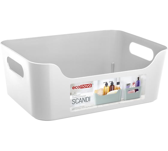 Изображение товара Универсальная корзинка Econova Scandi 170х120х75 мм, 1,2 л белый 433222516
