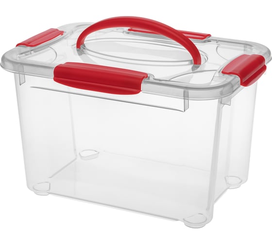 Изображение товара Универсальный ящик Econova Кристалл с ручкой Xxs, 283х200х170 мм, 5,5 л бесцветный 431293901
