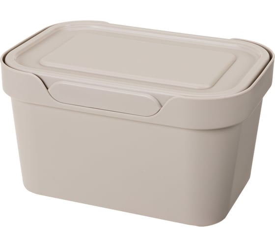 Изображение товара Универсальный ящик Econova Luxe с крышкой, 189х132х110 мм, 1,9 л светло-бежевый 433233434