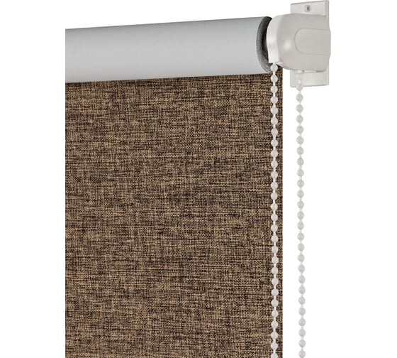 Изображение товара Рулонная штора ПраймДекор Blackout Рогожка Меланж миниролло, венге, 83х170 см 8083094