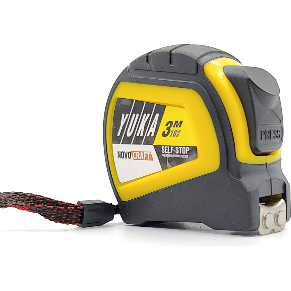 Изображение товара Рулеткa измерительная Novocraft 3 м Yuka с автостопом, лента 16 мм, магнитный крюк, уп. 1 шт. YK003160M
