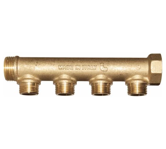 Изображение товара Коллектор латунный Giacomini 1" м/р, 4 выхода, база 16 мм, н/р, 35 мм R580CY044 027-4866