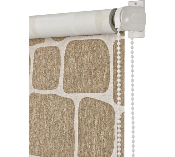 Изображение товара Рулонная штора ПраймДекор Blackout Stone миниролло, серо-коричневый, 37х170 см 11037054