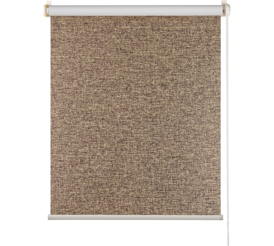 Изображение товара Рулонная штора ПраймДекор Blackout Рогожка Меланж миниролло, венге, 90х170 см 8090094