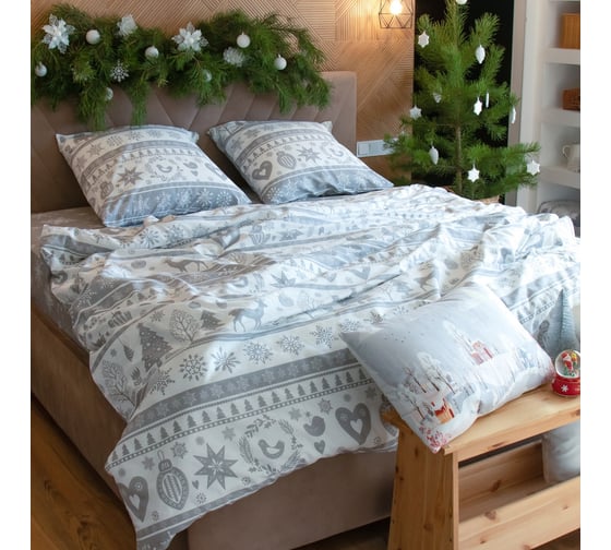 Изображение товара Комплект постельного белья Этель евро, Скандинавский 200*217 см, 220*240 см, 70*70 см 2 шт, бязь 7103902