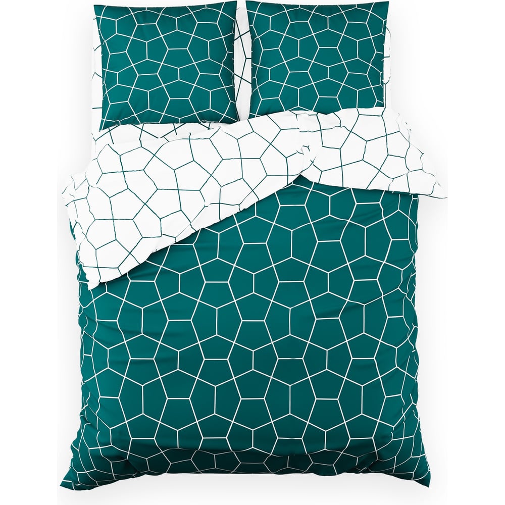 Изображение товара Комплект постельного белья Этель Emerald hexagon 2 спальный хлопок бязь
