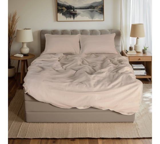 Изображение товара Комплект постельного белья Этель дуэт, Light touch 155*210 см 2 шт, 240*240 см, 50*70 2 шт, серый, 130 гр/м2, 100% хлопок 10831068