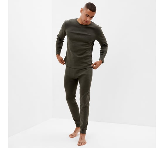 Изображение товара Комплект мужской MINAKU термо, лонгслив, брюки, хаки, р-р 48 9233662