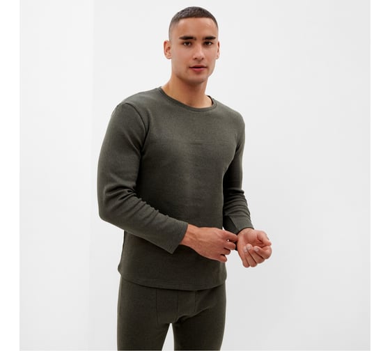 Изображение товара Комплект мужской MINAKU термо, лонгслив, брюки, цвет хаки, р-р 54 9233665