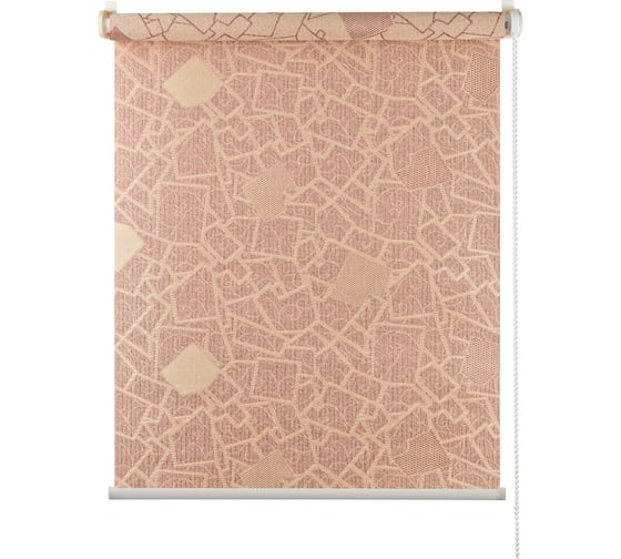 Изображение товара Рулонная штора ПраймДекор Геометрия миниролло, золотисто-брусничный, 43х170 см 42043124