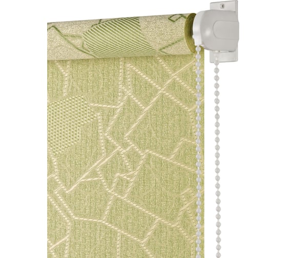 Изображение товара Рулонная штора ПраймДекор Геометрия миниролло, желто-салатовый, 68х170 см 42068126