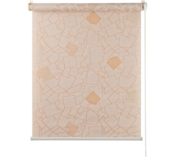Изображение товара Рулонная штора ПраймДекор Геометрия миниролло, серебристо-бежевый, 90х170 см 42090123