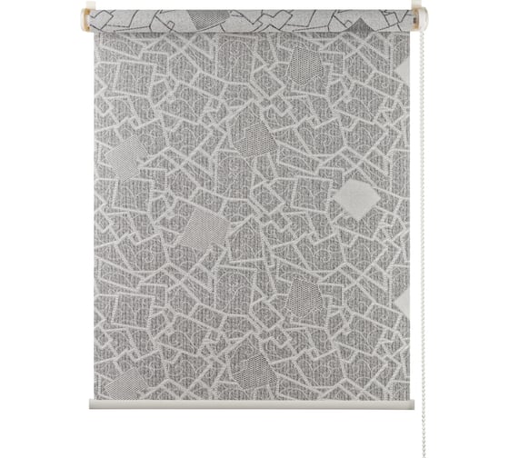 Изображение товара Рулонная штора ПраймДекор Геометрия миниролло, серебристо-серый, 83х170 см 42083125