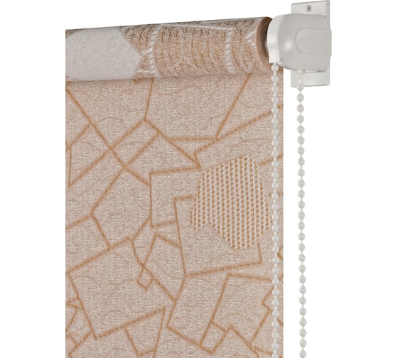 Изображение товара Рулонная штора ПраймДекор Геометрия миниролло, серебристо-бежевый, 98х170 см 42098123