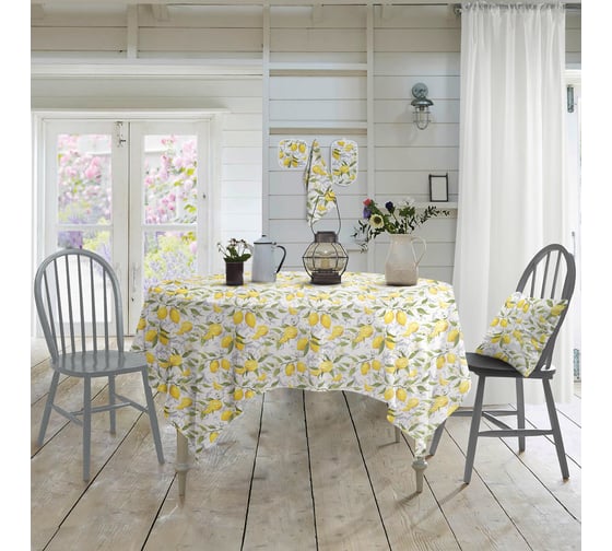 Изображение товара Скатерть Самойловский Текстиль 144/200 лимонная эстетика 926789