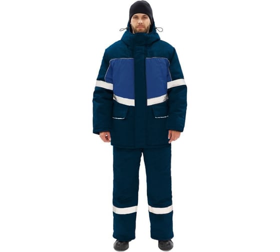 Изображение товара Костюм зимний URSUS ВЕКТОР-УЛЬТРА куртка/полукомб, цвет: т.синий/василек, ткань: БОНТ-210 КОС582-Т.СИНИЙ/ВАСИЛЕК; 52-54, 170-176 КОС582-Т.СИНИЙ/ВАСИЛЕК/52-54, 170-176